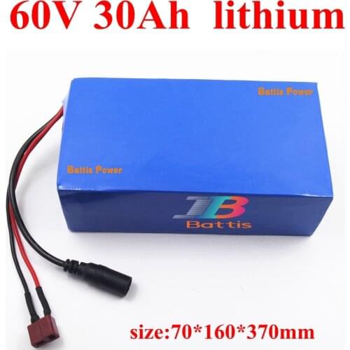 60v lithium electric bicycle battery 60v 30ah high capacity li-ion e-bike battery pack 30A discharge for motor 2000w + charger