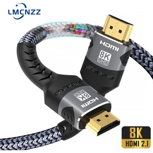 8K HDMI Cable 48Gbps 6.6FT/2M 10FT/3M, Highwings Ultra High Speed HDMI Braided Cord-4K@120Hz 8K@60Hz, DTS:X, HDCP 2.2 & 2.3