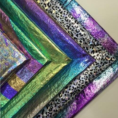 91cm*150cm Nylon Colorful Rainbow Fabric Wrinkle Magic Color Bronzing Fabric by the yard for DIY Sewing Windbreaker Down Jacket