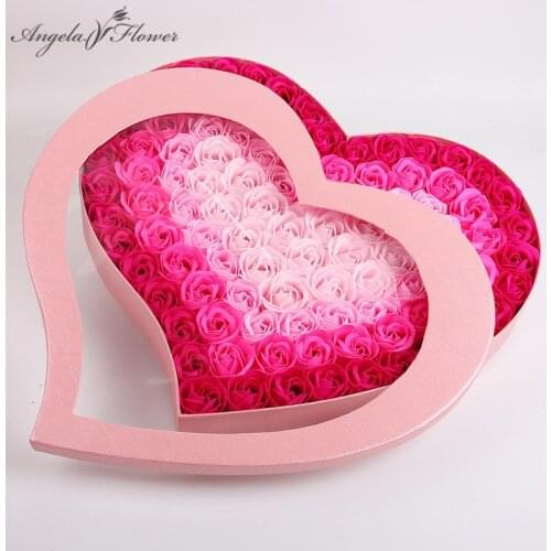 99 Rose Soap Flower With Gift Box Valentines Day Mothers Day Birthday Gift DIY Creative Wedding Party Supplies Home Decoration
