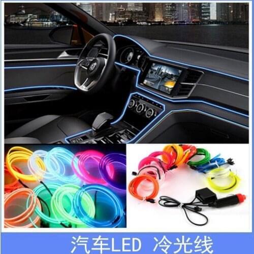 1M 3M 5M car EL Wire led strip Atmosphere light for DIY flexible AUTO interior Lamp Party decoration lights Neon strips 12V USB