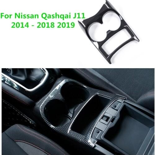 Auto Styling Console Central Front Water Cup Holder Trim ABS Fit For Niss an Qashqai J11 2014 - 2018 2019 Matte / Carbon Fiber