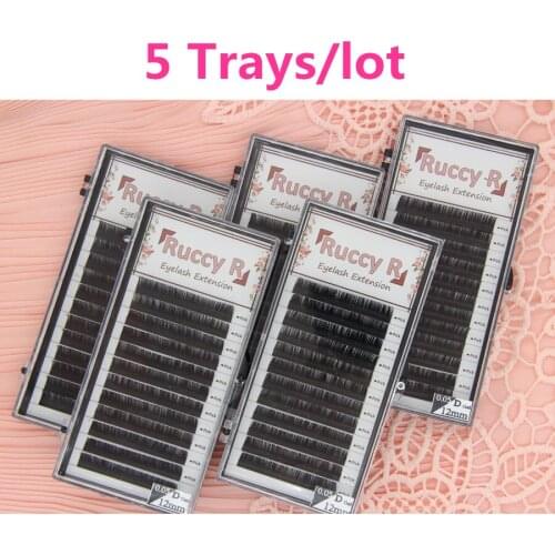 Free shipping 5 trays / lot 0.05 thickness volume lash extensions silk mink eyelash extensions