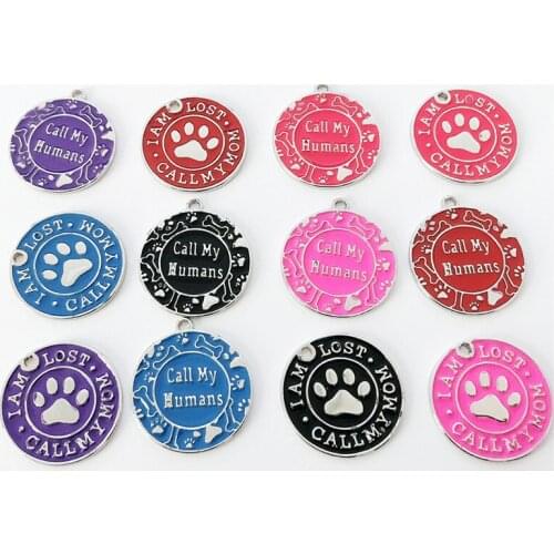 Dog Tags Engraved Cat Puppy ID Name Dog Collar Tag Pendant Pet Accessories Letter Textured Random Color Pattern