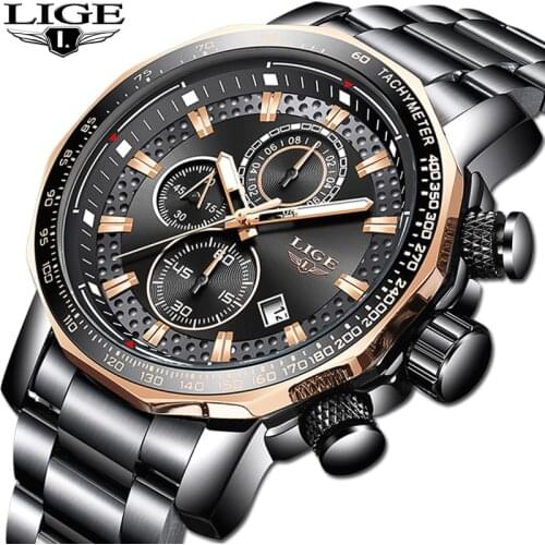 Relogio Masculino 2019 New LIGE Fashion Mens Watches Luxury Brand Business Quartz Watch Men Sport Waterproof Big Dial Men Watch