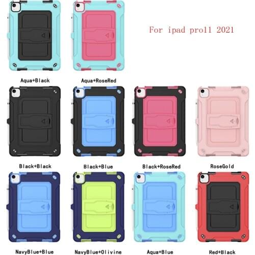 Tablet Case For Ipad PRO 11Inch 2021 Protective Shell With Stand Shoulder Strap Shockproof Tablet Holder Stand Cover