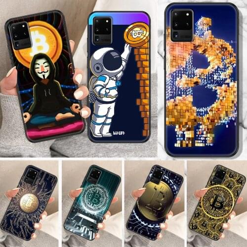 Accept Bitcoin Phone case For Samsung Galaxy Note 4 8 9 10 20 S8 S9 S10 S10E S20 Plus UITRA Ultra black fashion cell cover tpu
