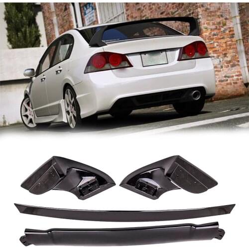 Black Painted ABS Trunk Wing Spoiler for Honda Civic FD2 Sedan 4-Door 2006-2011