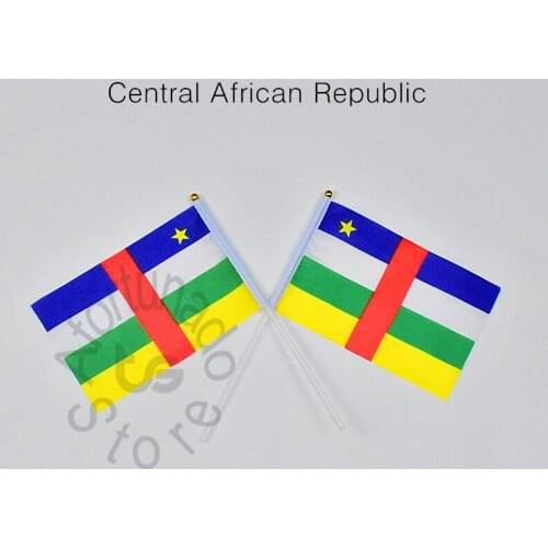 The central African flag Banner 14*21cm hand waving National flag Home Decoration flag banner