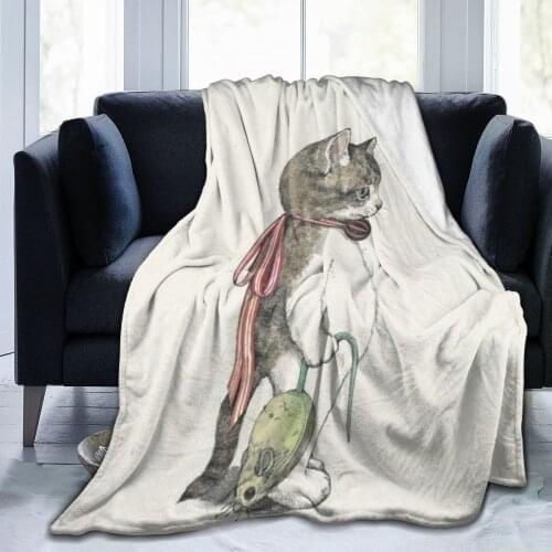 New 3D Cat Personality Printed Flannel Blanket Sheet Bedding Soft Blanket Bed Cover Home Textile Decoration
