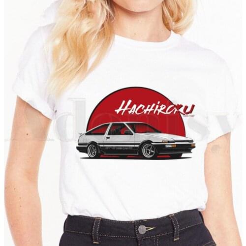 Initial D Drift Japanese Anime AE86 T Shirts Womens T-shirt Short Sleeve Female Tops Tees Harajuku Vintage