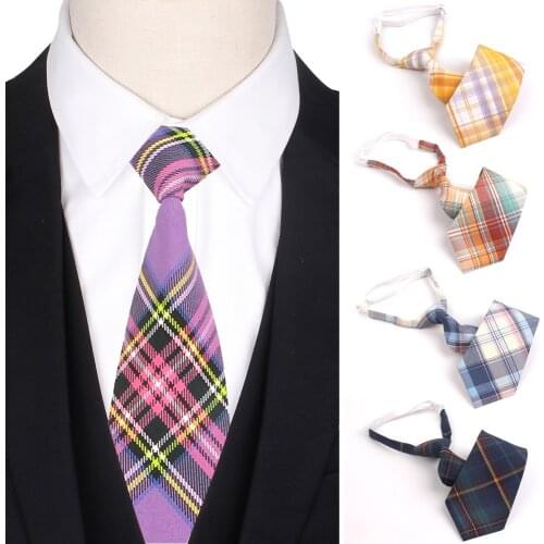New Plaid Girls Boys Neck Ties Cotton Necktie For Men Women Casual Student Tie Skinny Check Necktie For Gravatas