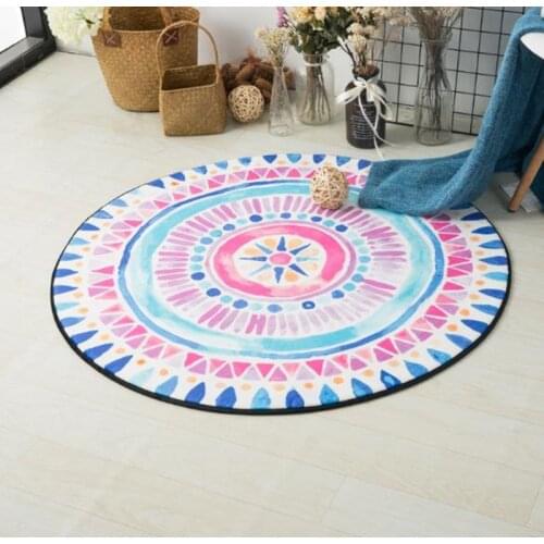 Nordic children Carpets flower Round Rugs Living Room Doormat Cartoon Carpets Door Floor Mat for Bedroom colorful kid playmat