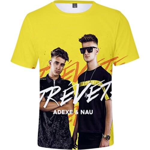 Summer New Style New Adexe&Nau Mens and Womens T-shirt 3D Printing T-shirt Fashion Novelty Design Youth T-shirt Short Sleeve