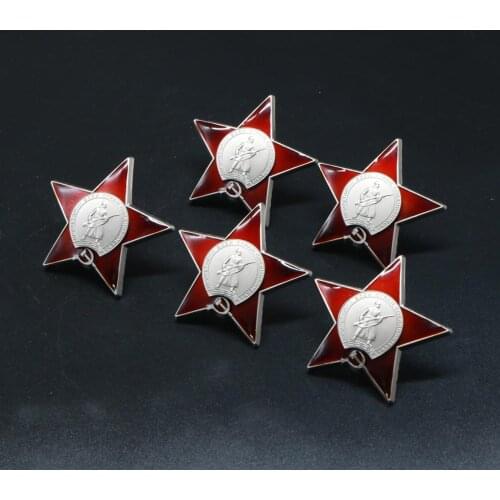 5pcs/lot WW2 Soviet CCCP USSR Red Star Medal Badge