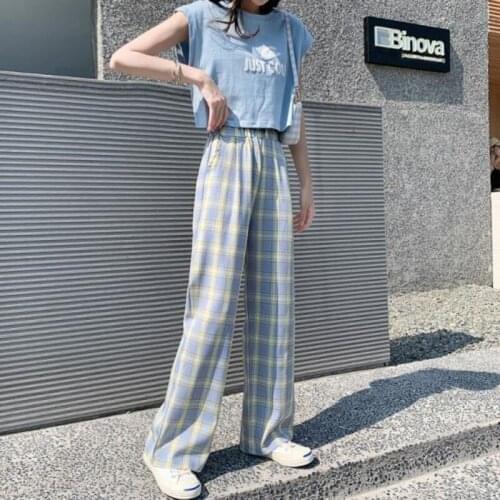 MIEMBRO Women's Plaid Trousers