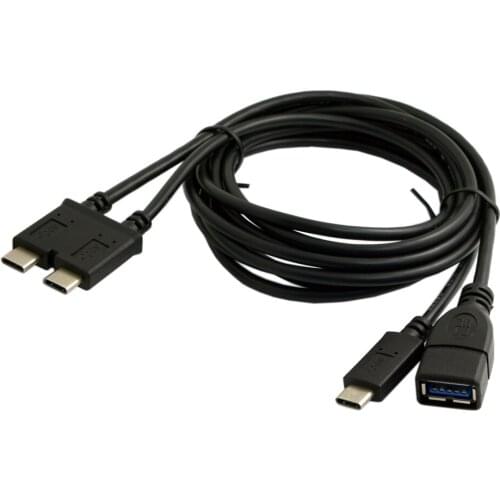 MLLSE Dual Cable USB-C USB 3.1 Type-C to USB-C & USB 3.0 Female OTG for 13" Mac Pro AP1807