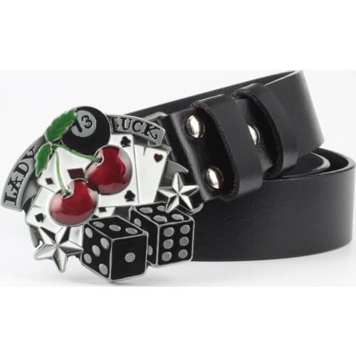 Lucky 13 Skull Belt Buckle For Mens Jeans Accessories Metal Belt buckle Genuine leather Vintage belt