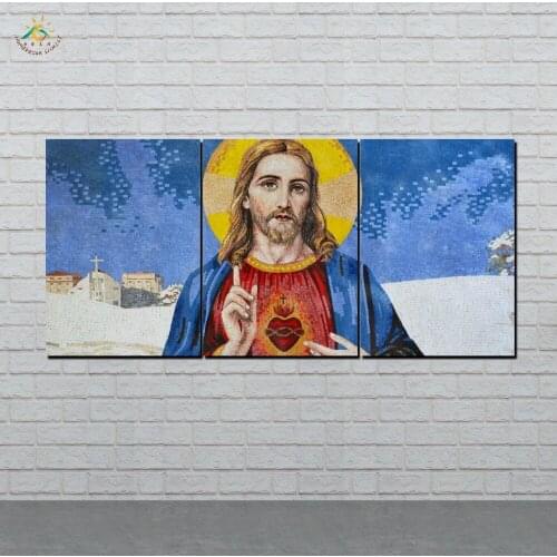 Wall Art HD Prints Canvas Art Painting Modular Picture And Poster Jesus Christ Pictures Canvas Painting Decoration Home 3 PIECES