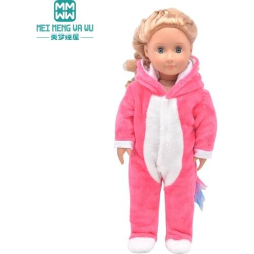 Doll clothes Fashion plush jumpsuit fits 43-45cm American doll and new born doll accessories