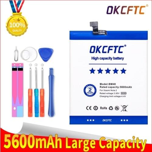 Original BM48 Replacement Battery For XiaoMi Mi Note 2 Note2 Authentic Phone Batteries 5600mAh