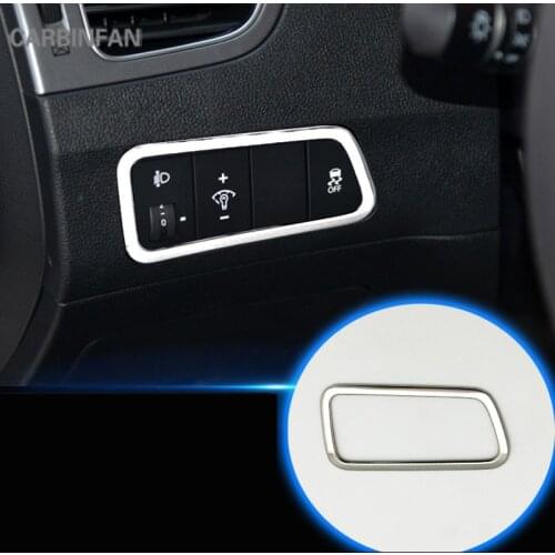 Car Headlight Switch control Stainless steel decorative frame sticker For Hyundai Elantra Avante 2012 2013 2014 2015 C1421