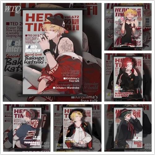 My Hero Academia Bakugou Katsuki Kirishima Eijirou Midoriya Izuku Toga Himiko Anime Posters Wall Art Picture Room Home Decor