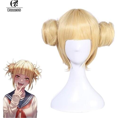 ROLECOS Anime MHA Cosplay Hair Cross my body Cosplay Headwear BNHA Himiko Toga Synthetic Hair