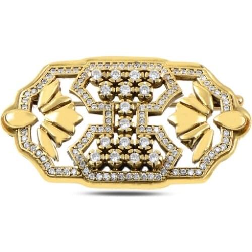 Silverlina Silver Zircon Stone Authentic Brooch