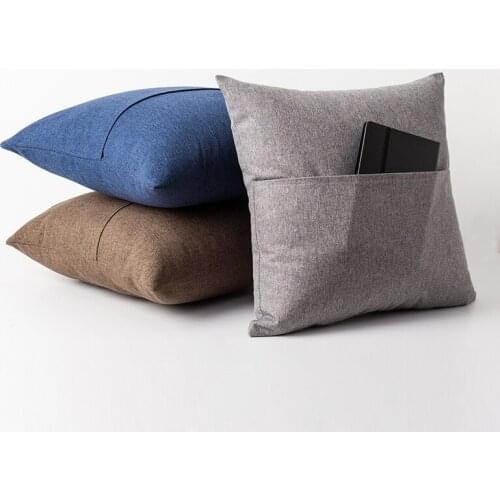 TV Sofa Remote Storage Cushion Covers Pocket Pillow Cases Purple Blue Green Throw Pillow Covers Home Decor