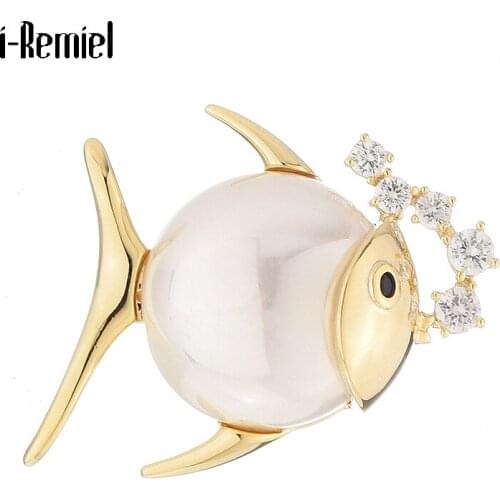High-grade Pearl Fish Magnetic Buckle Anti-light Fixed Clothes Brooches Luxury Jewelry Scarf Buckle Dress Shirt Collar Suit Pins
