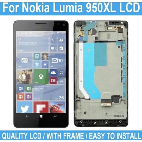For Nokia Lumia 950XL LCD Display Touch Screen With Frame For Nokia Lumia 950XL Digitizer Display Assembly Repair Parts+Tool