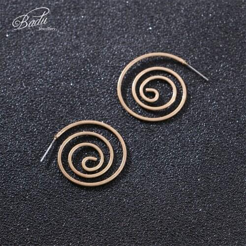 Badu Gold Spiral Earring Stud Mosquito Coil Stud Earrings for Women Fashion Jewelry Gift Wholesale