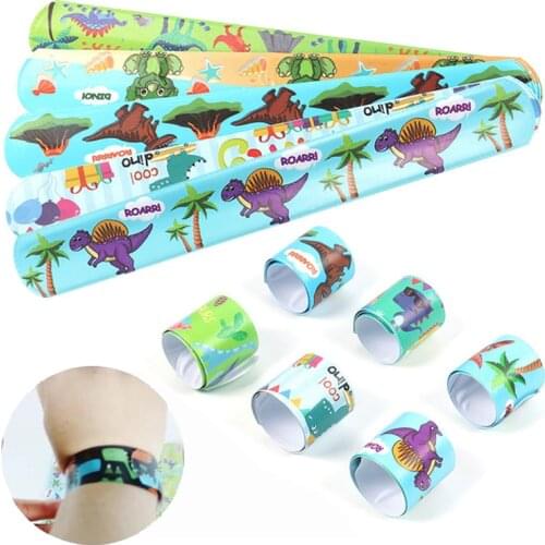 10Pcs Dinosaur Clap Circle Toys Jungle Safari Birthday Party Jurassic World Dino Party 1st Boy Roar Birthday Party Favors Gifts