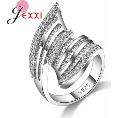 100% new Brand Punk Jewelry Shiny Cubic Zircon Original Sailing Design Wide Band Ring Gift Lady Bague