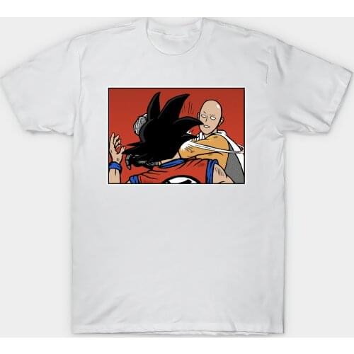 2020 Saitama Vs Goku T-Shirt Cool Goku Fighting Shirts One Punch Man Tee Shirts