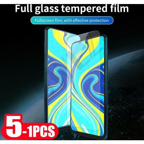 5-1Pcs tempered glass for Redmi 9 9i 9T 9A 9C 10X note 9T 9s 10 10s pro MAX phone screen protector protective film smartphone