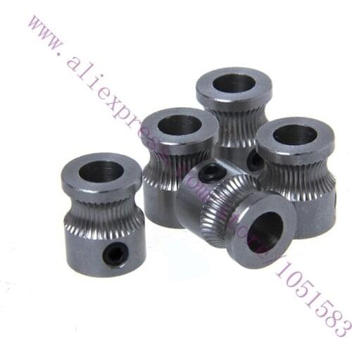 5PCS Newest ID 5mm OD 9mm MK8 stainless steel extrusion gear For Reprap MK 3d printer 1.75/3.0mm filament
