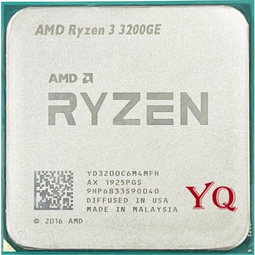 AMD Ryzen 3 3200GE R3 3200GE 3.3 GHz Quad-Core Quad-Thread 35W CPU Processor L3=4M YD3200C6M4MFH Socket AM4