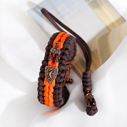 Paracord Survival Bracelet Basketball Team Fans Outdoor Camping Emergency Red Black Cord Bracelet Adjustable Buckle Bracelet