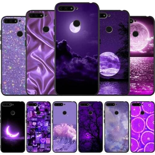 Love Purple Glitter black Silicone Phone Case For honor 30 20 Pro 8 8X 9 10 20 Lite Mate 10 20 30 Lite Pro cover