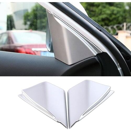 For Renault Koleos 2017-2020 Front Door Window Inner Triangle A Pillar Cover Frame Trim Matte Silver Sticker For Samsung QM6