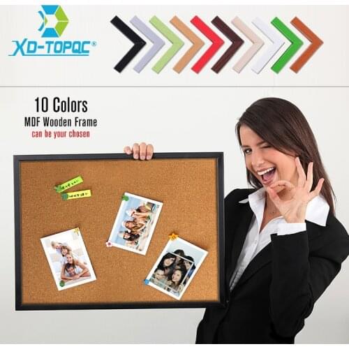 MDF Wood Framed Cork Board 60*45cm Message Boards High Quality 10 Colors Bulletin Board For Chosen Home Office Decorative