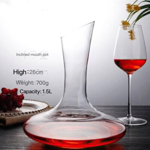 European Lead-free Crystal Red Wine Decanter Oblique Mouth Pot Pot Belly Decanter Cold Cut Wine Wine Bottle