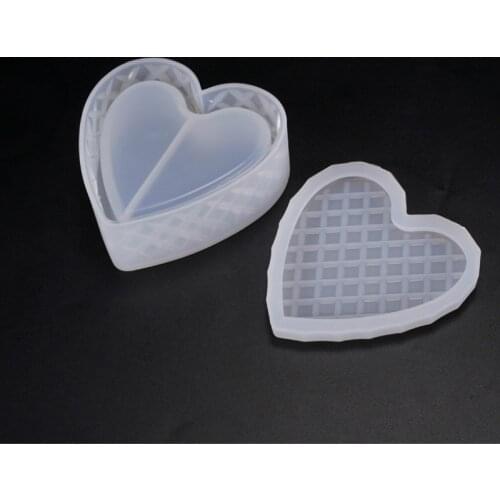 Faceted Heart Trinket Box Silicone Mold Heart Dish Mold Tray MoldKawaii Epoxy Resin Art Supplies UV Resin Craf Silicone Mold