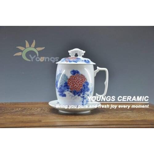 Ceramic tea cups with lid