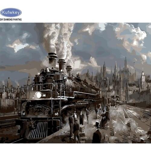 Classical 5d diy Diamond Painting train Cross Stitch Handicraft Home Decor DIY Diamond Embroidery mazayka Rhinestones Painting