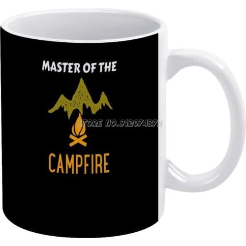 Master Of The Campfire Coffee Mugs Friends Mugs Travel Beer Porcelain Tea Kitchen Cup Friends Gift For Trail Lover With Funny Qu