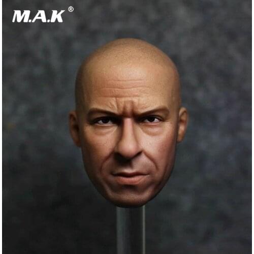 Collectible A-14 1/6 Scale Dwayne Johnson A-14 Vin Diesel Action Figure Head Sculpt Carved & Neck Connector Model for 12'' Body