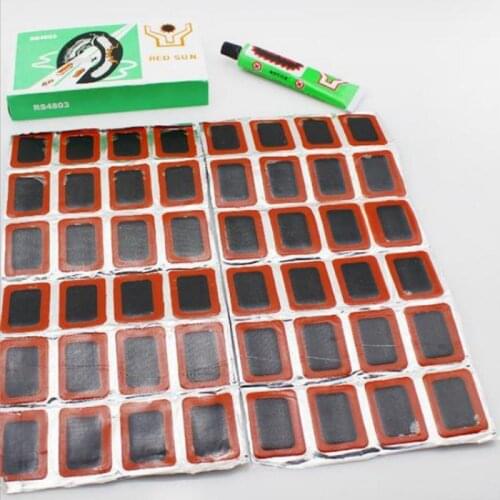 Square Bicycle Bike Tire Tyre Rubber Patch Piece Cycling Puncture Repair Tire Glue Tools Kits Outdoor Accessories Suit Tslm1